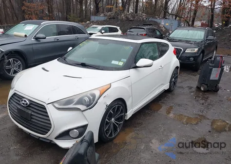 2013 Hyundai Veloster Turbo W/Blue из США, поврежденный, VIN KMHTC6AE0DU180267